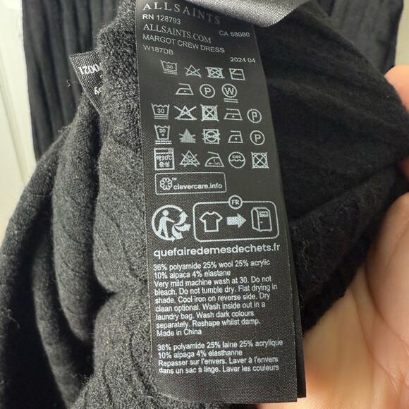 All Saints Margot Wool Blend Midi Dress L - Picture 7 of 8